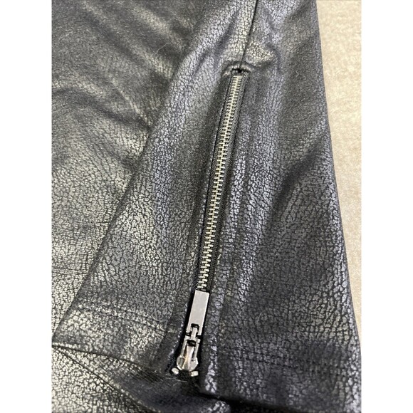 Gabrielle Union  NY&Co Black Faux Leather Dress Short Size M Zip Hem Midi Edgy - Picture 2 of 8